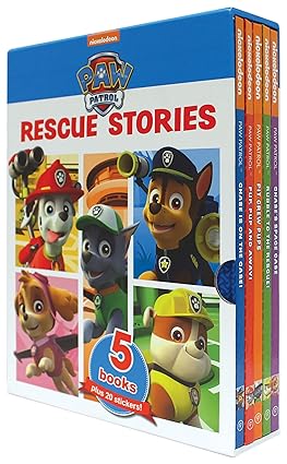 Nickelodeon PAW Patrol Rescue Stories: 5 Books plus 20 Stickers! (4 Colors Illustrated), English, Children's Fiction, TV Tie-in, Kids Corner