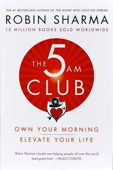 The 5 AM Club by Robin Sharma – paperback self-help book on early rising, success habits, and personal transformation.